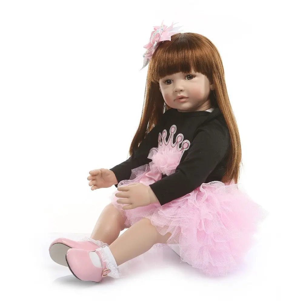 NPK 60cm  Reborn Toddler Princess Handmade Doll Adorable Lifelike Baby Bonecas Girl Kid Bebe Doll With Cloth Body